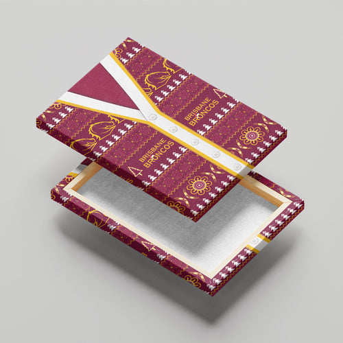 Brisbane Broncos Rugby Christmas Canvas Wall Art Aboriginal Seamless Cardigan Inspired