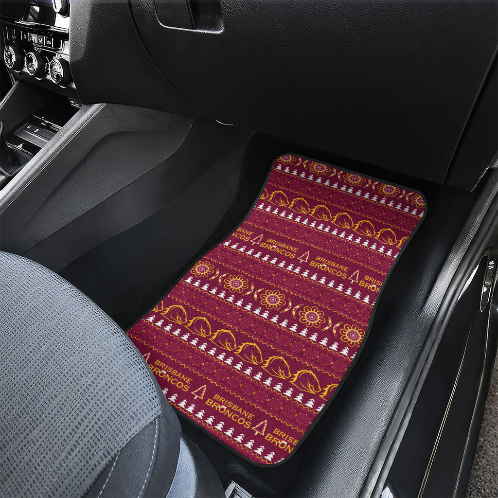Brisbane Broncos Rugby Christmas Car Mats Aboriginal Seamless Cardigan Inspired