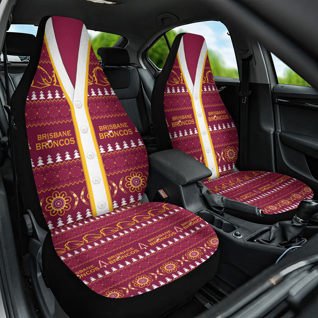 Brisbane Broncos Rugby Christmas Car Seat Cover Aboriginal Seamless Cardigan Inspired