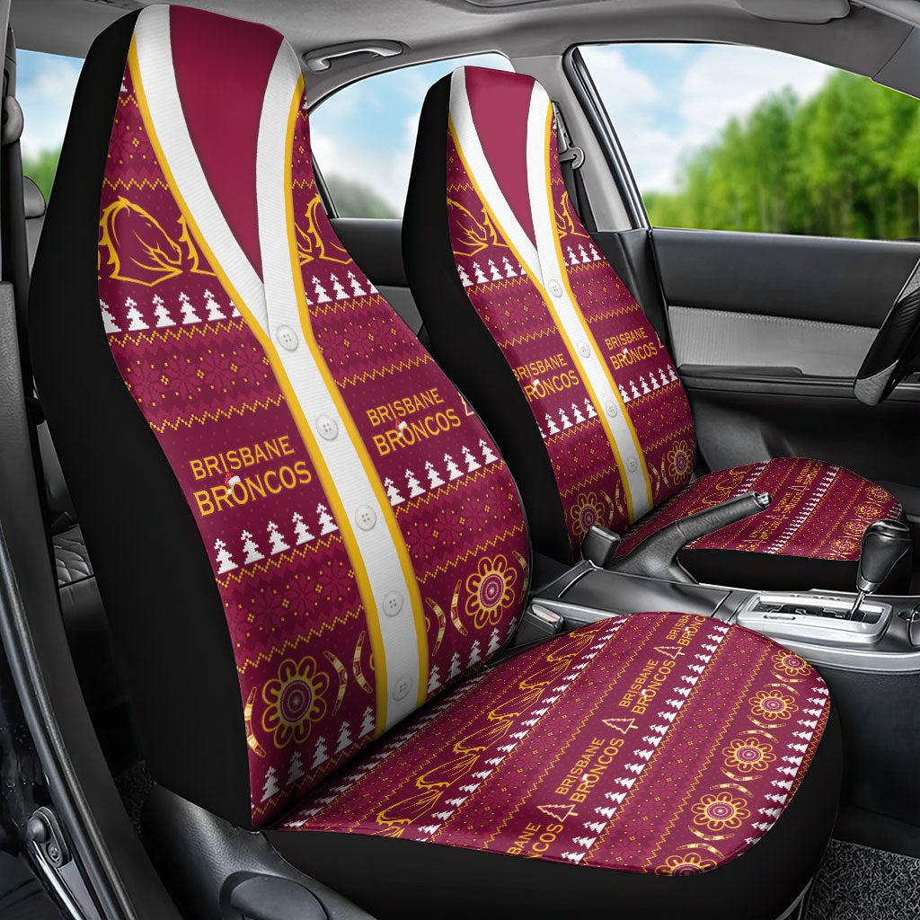 Brisbane Broncos Rugby Christmas Car Seat Cover Aboriginal Seamless Cardigan Inspired