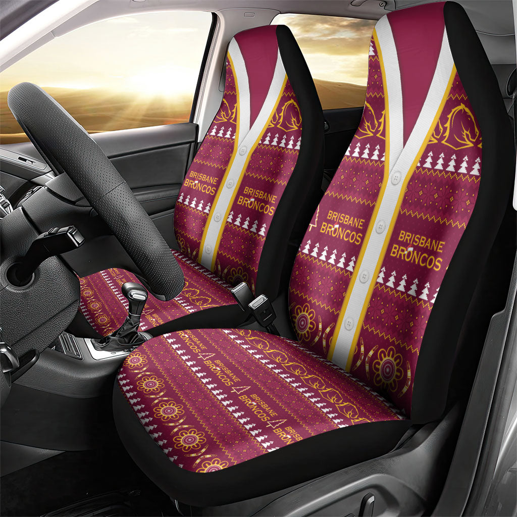 Brisbane Broncos Rugby Christmas Car Seat Cover Aboriginal Seamless Cardigan Inspired