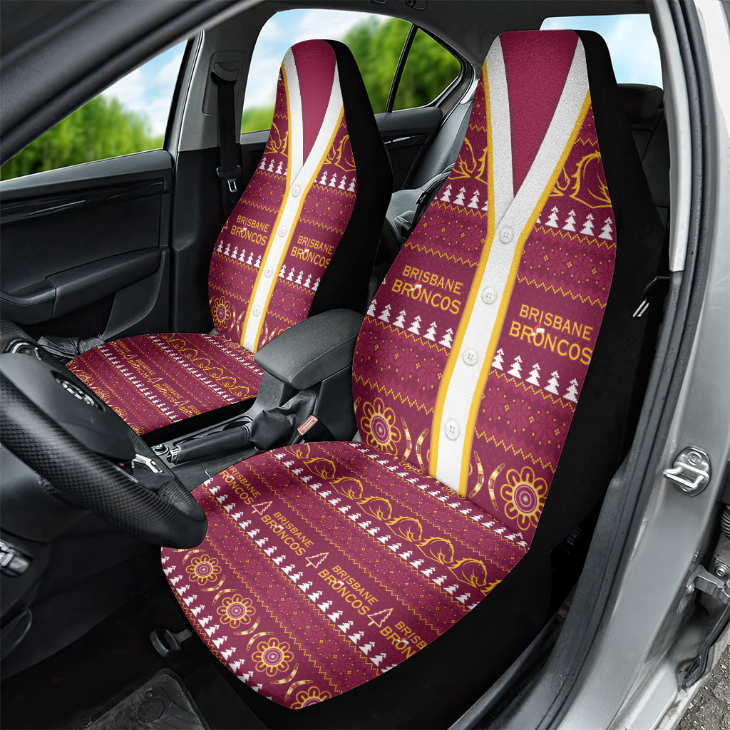Brisbane Broncos Rugby Christmas Car Seat Cover Aboriginal Seamless Cardigan Inspired