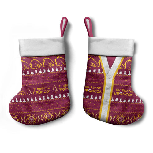 Brisbane Broncos Rugby Christmas Stocking Aboriginal Seamless Cardigan Inspired