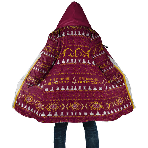 Brisbane Broncos Rugby Christmas Cloak Aboriginal Seamless Cardigan Inspired