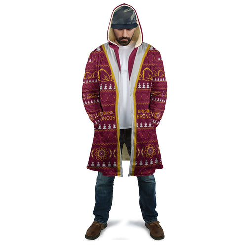 Brisbane Broncos Rugby Christmas Cloak Aboriginal Seamless Cardigan Inspired