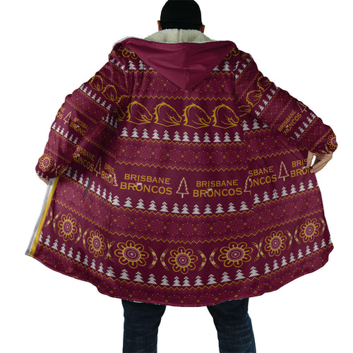 Brisbane Broncos Rugby Christmas Cloak Aboriginal Seamless Cardigan Inspired