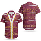 Brisbane Broncos Rugby Christmas Couples Matching Long Sleeve Bodycon Dress and Hawaiian Shirt Aboriginal Seamless Cardigan Inspired