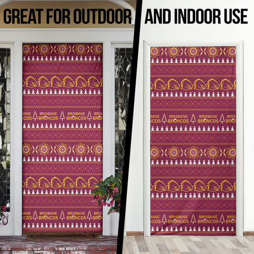 Brisbane Broncos Rugby Christmas Door Cover Aboriginal Seamless Cardigan Inspired