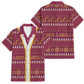Brisbane Broncos Rugby Christmas Family Matching Short Sleeve Bodycon Dress and Hawaiian Shirt Aboriginal Seamless Cardigan Inspired