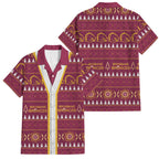 Brisbane Broncos Rugby Christmas Family Matching Short Sleeve Bodycon Dress and Hawaiian Shirt Aboriginal Seamless Cardigan Inspired