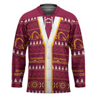 Brisbane Broncos Rugby Christmas Hockey Jersey Aboriginal Seamless Cardigan Inspired