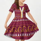 Brisbane Broncos Rugby Christmas Kid Short Sleeve Dress Aboriginal Seamless Cardigan Inspired