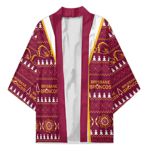 Brisbane Broncos Rugby Christmas Kimono Aboriginal Seamless Cardigan Inspired