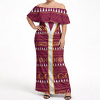 Brisbane Broncos Rugby Christmas Off Shoulder Maxi Dress Aboriginal Seamless Cardigan Inspired