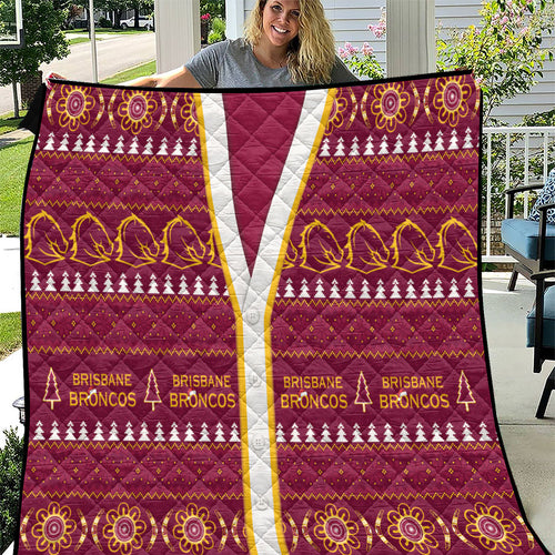 Brisbane Broncos Rugby Christmas Quilt Aboriginal Seamless Cardigan Inspired