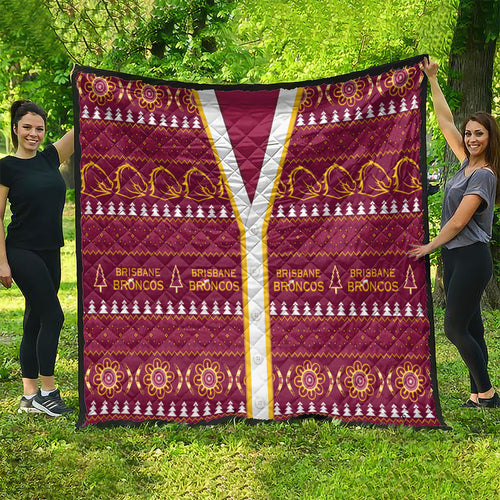 Brisbane Broncos Rugby Christmas Quilt Aboriginal Seamless Cardigan Inspired