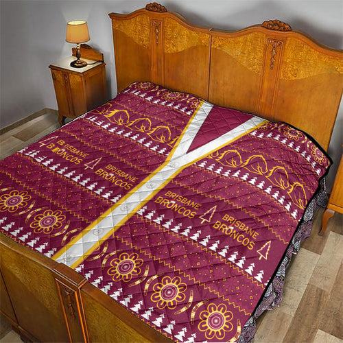 Brisbane Broncos Rugby Christmas Quilt Aboriginal Seamless Cardigan Inspired