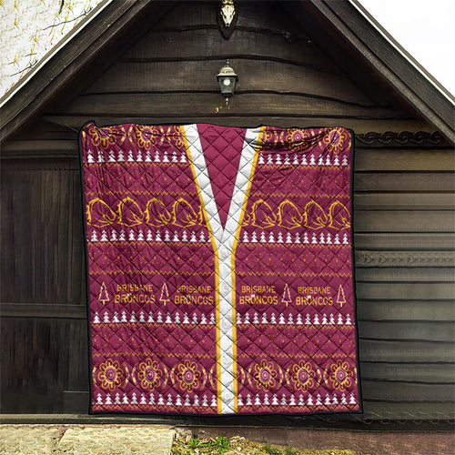 Brisbane Broncos Rugby Christmas Quilt Aboriginal Seamless Cardigan Inspired