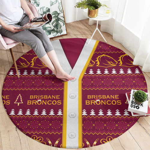 Brisbane Broncos Rugby Christmas Round Carpet Aboriginal Seamless Cardigan Inspired