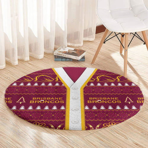 Brisbane Broncos Rugby Christmas Round Carpet Aboriginal Seamless Cardigan Inspired