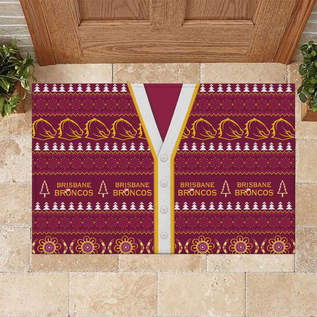 Brisbane Broncos Rugby Christmas Rubber Doormat Aboriginal Seamless Cardigan Inspired