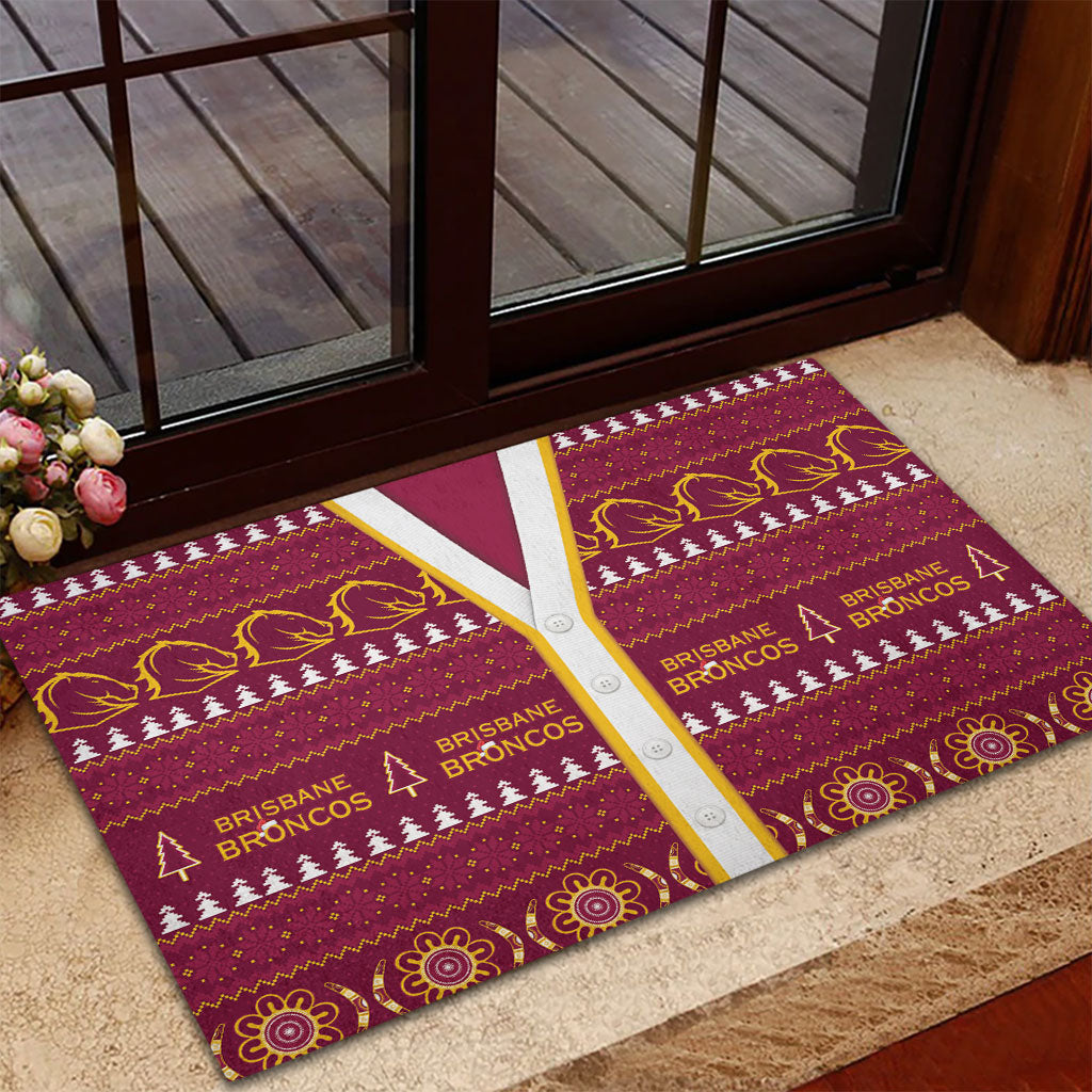 Brisbane Broncos Rugby Christmas Rubber Doormat Aboriginal Seamless Cardigan Inspired