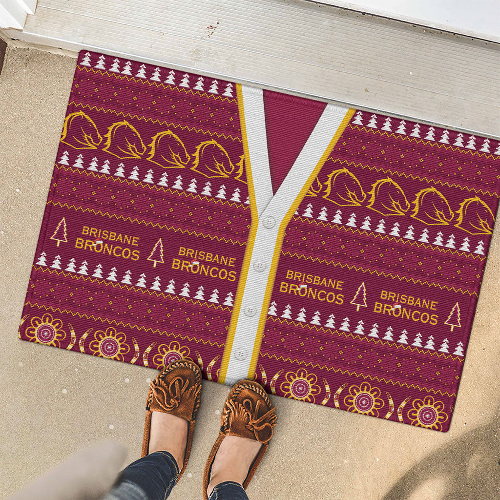Brisbane Broncos Rugby Christmas Rubber Doormat Aboriginal Seamless Cardigan Inspired