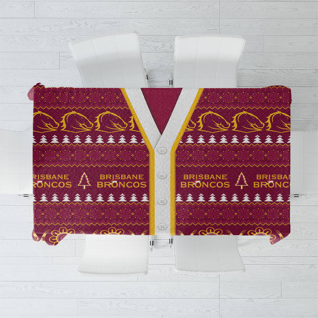 Brisbane Broncos Rugby Christmas Tablecloth Aboriginal Seamless Cardigan Inspired
