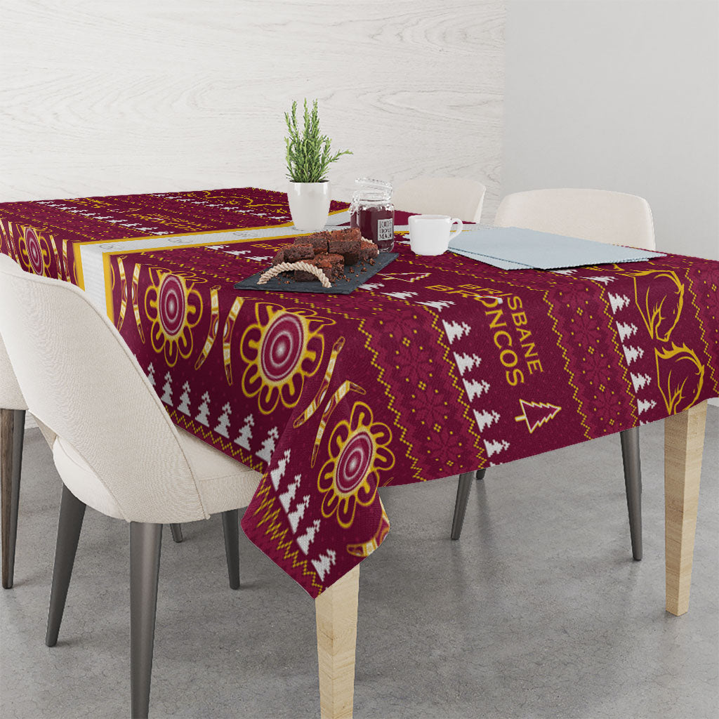 Brisbane Broncos Rugby Christmas Tablecloth Aboriginal Seamless Cardigan Inspired