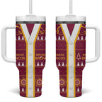 Brisbane Broncos Rugby Christmas Tumbler With Handle Aboriginal Seamless Cardigan Inspired