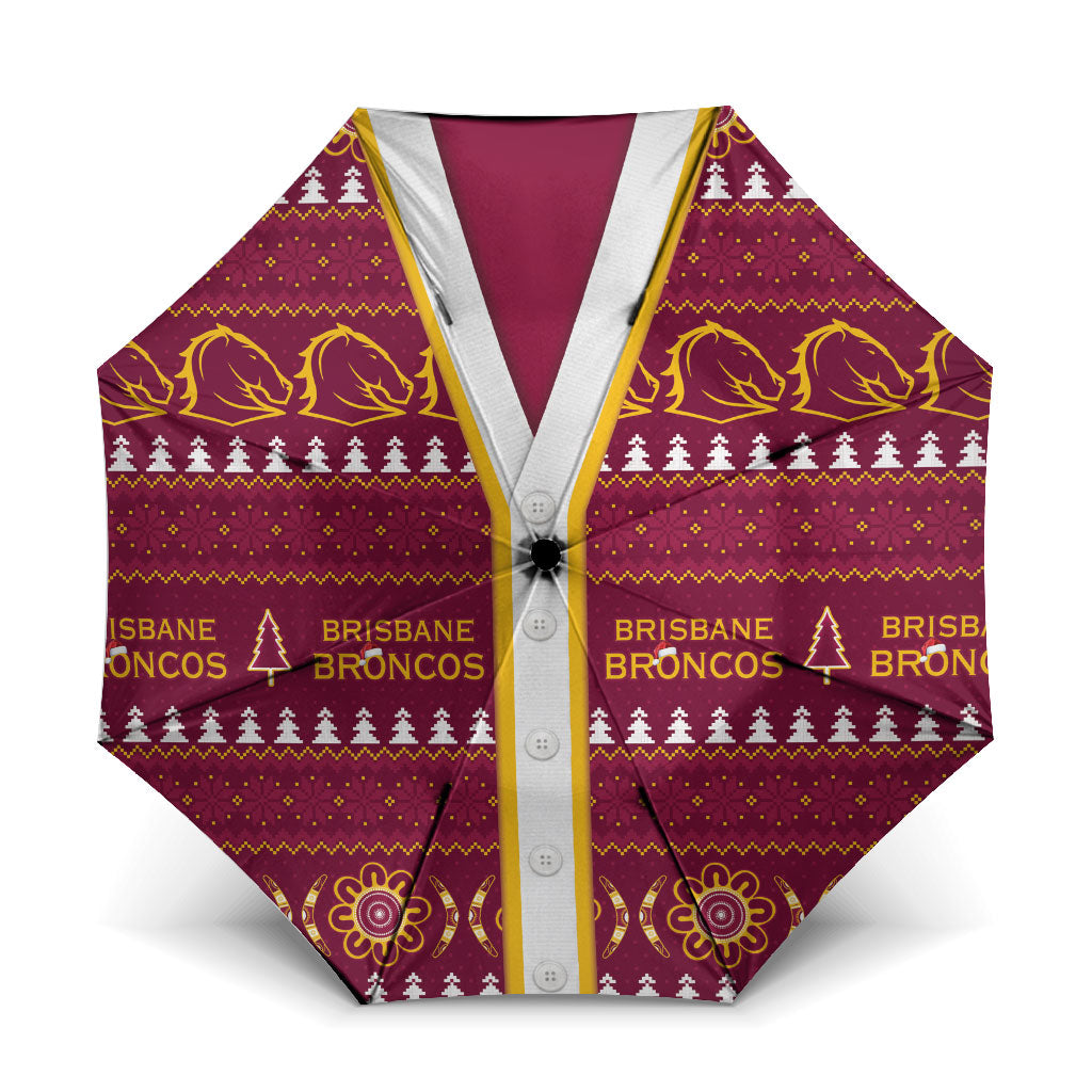 Brisbane Broncos Rugby Christmas Umbrella Aboriginal Seamless Cardigan Inspired