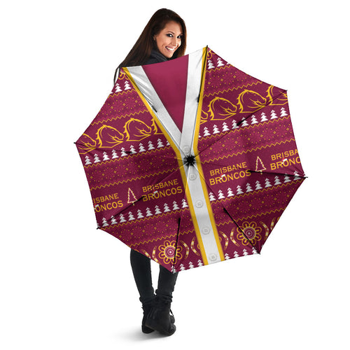 Brisbane Broncos Rugby Christmas Umbrella Aboriginal Seamless Cardigan Inspired