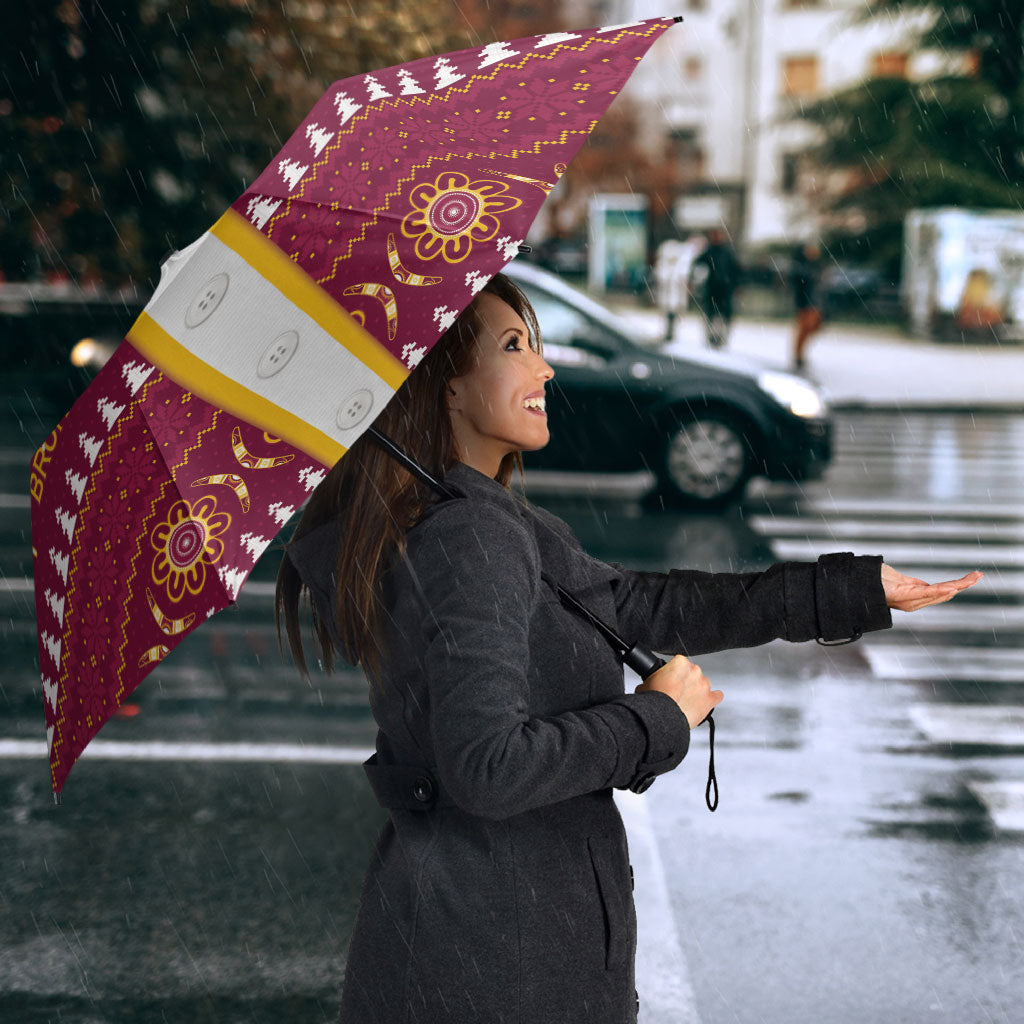 Brisbane Broncos Rugby Christmas Umbrella Aboriginal Seamless Cardigan Inspired