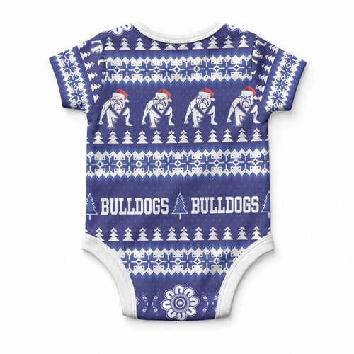 Bulldogs Rugby Christmas Baby Onesie Aboriginal Seamless Cardigan Inspired