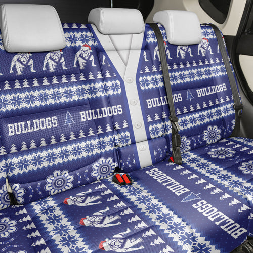 Bulldogs Rugby Christmas Back Car Seat Cover Aboriginal Seamless Cardigan Inspired