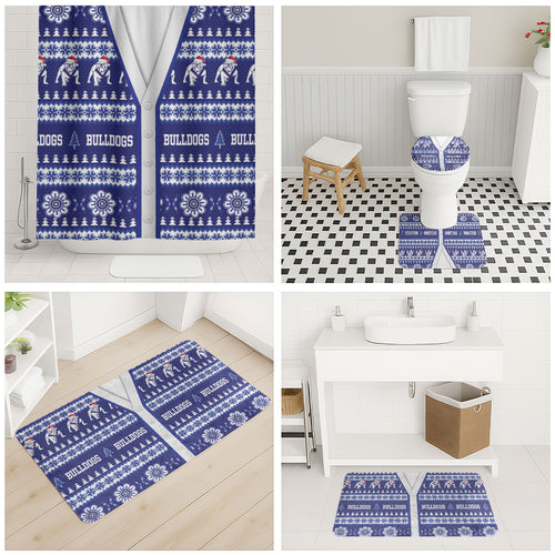 Bulldogs Rugby Christmas Bathroom Set Aboriginal Seamless Cardigan Inspired