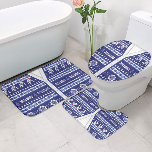 Bulldogs Rugby Christmas Bathroom Set Aboriginal Seamless Cardigan Inspired