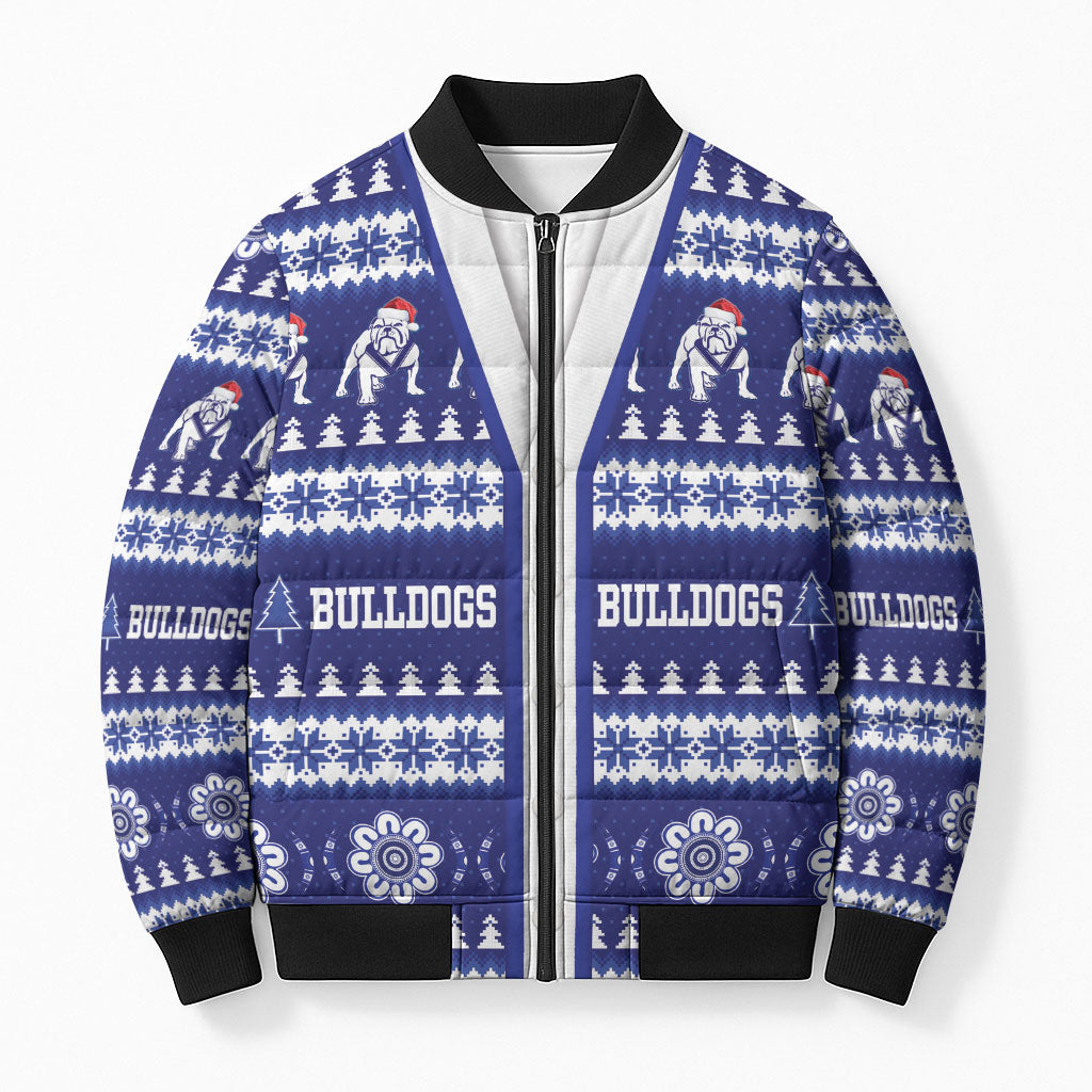 Bulldogs Rugby Christmas Bomber Puffer Jacket Aboriginal Seamless Cardigan Inspired