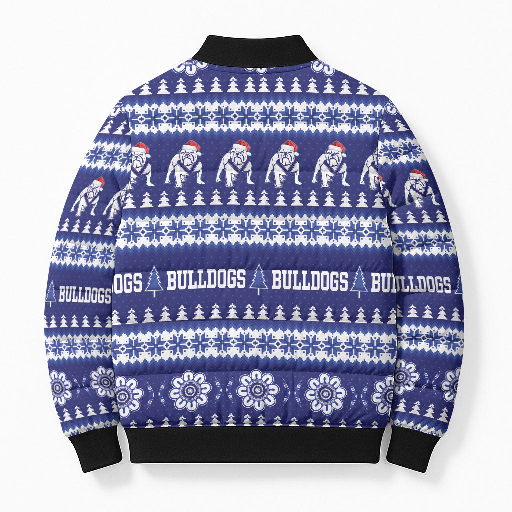 Bulldogs Rugby Christmas Bomber Puffer Jacket Aboriginal Seamless Cardigan Inspired