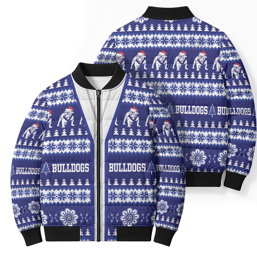 Bulldogs Rugby Christmas Bomber Puffer Jacket Aboriginal Seamless Cardigan Inspired