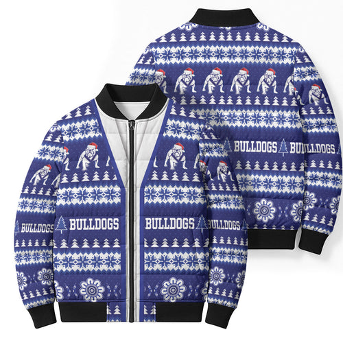 Bulldogs Rugby Christmas Bomber Puffer Jacket Aboriginal Seamless Cardigan Inspired