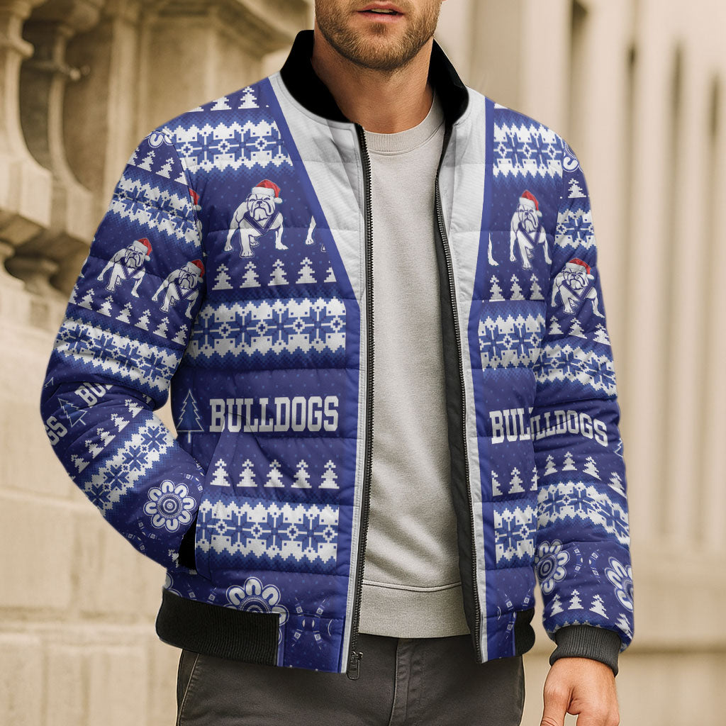 Bulldogs Rugby Christmas Bomber Puffer Jacket Aboriginal Seamless Cardigan Inspired