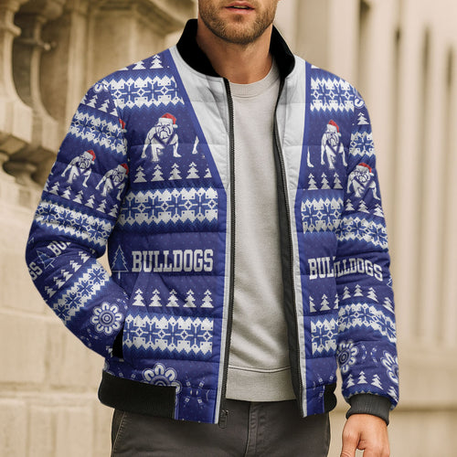 Bulldogs Rugby Christmas Bomber Puffer Jacket Aboriginal Seamless Cardigan Inspired
