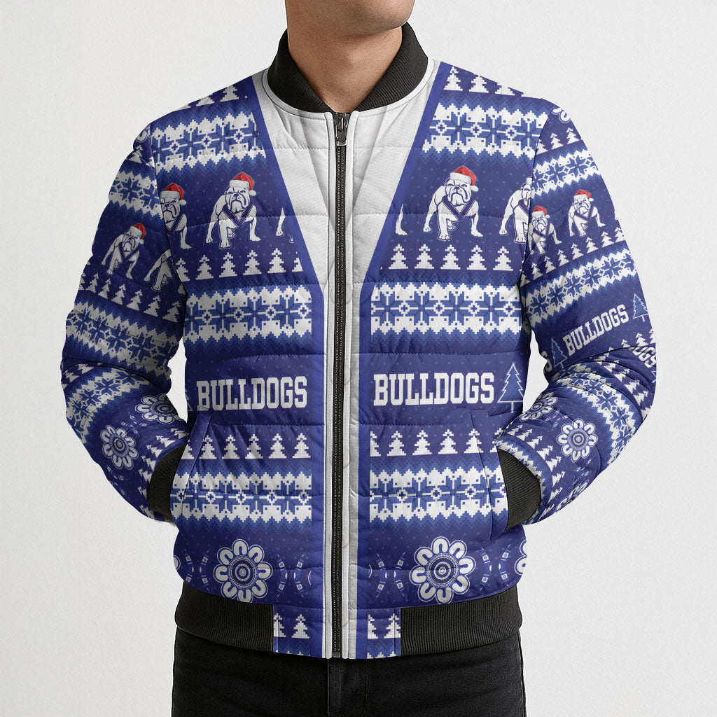 Bulldogs Rugby Christmas Bomber Puffer Jacket Aboriginal Seamless Cardigan Inspired