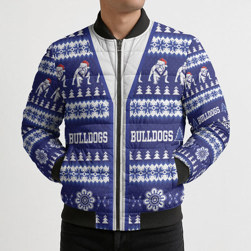 Bulldogs Rugby Christmas Bomber Puffer Jacket Aboriginal Seamless Cardigan Inspired