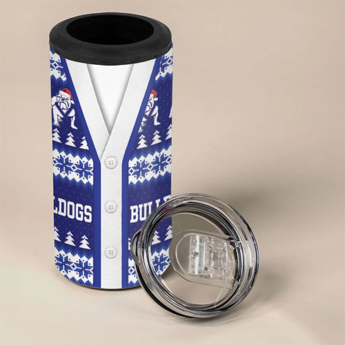 Bulldogs Rugby Christmas 4 in 1 Can Cooler Tumbler Aboriginal Seamless Cardigan Inspired
