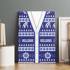 Bulldogs Rugby Christmas Canvas Wall Art Aboriginal Seamless Cardigan Inspired