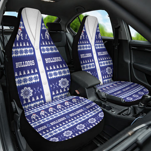 Bulldogs Rugby Christmas Car Seat Cover Aboriginal Seamless Cardigan Inspired