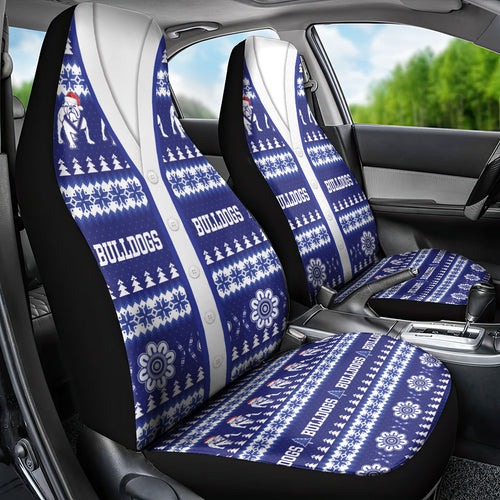 Bulldogs Rugby Christmas Car Seat Cover Aboriginal Seamless Cardigan Inspired