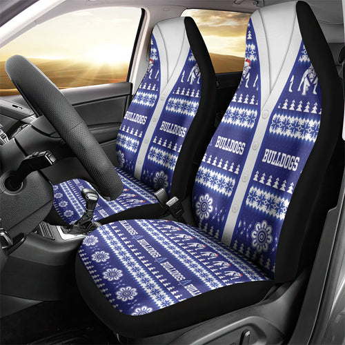 Bulldogs Rugby Christmas Car Seat Cover Aboriginal Seamless Cardigan Inspired